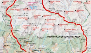 Annapurna Base Camp Trek map